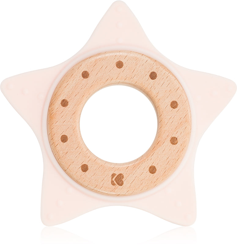 Kikkaboo Stella Dentaruolo in Silicone e Legno - Rosa