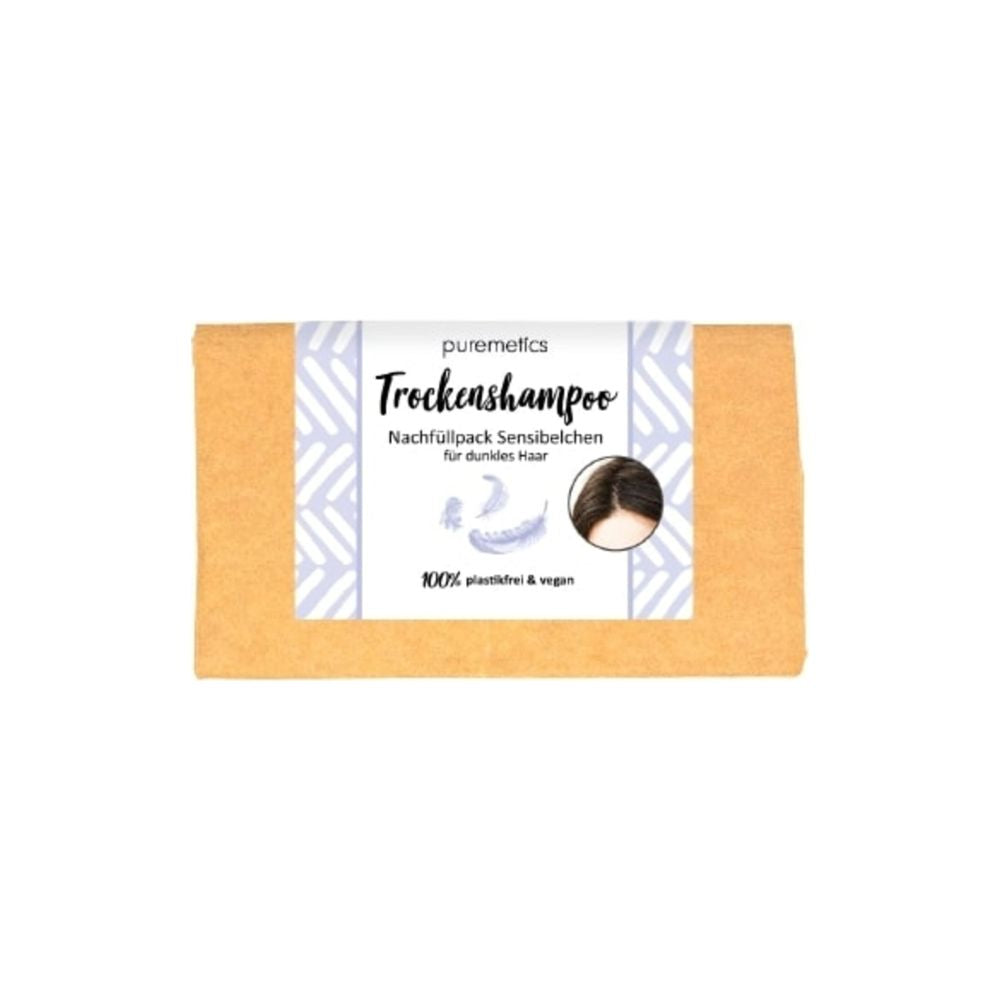 Puremetics Shampoo Secco per Capelli Scuri - Ricarica da 100g