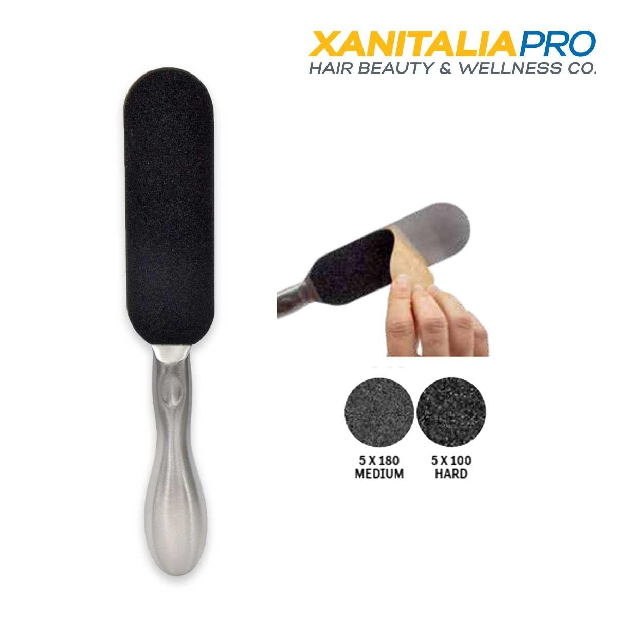 Raspa Inox Bifaccia con 10 Ricambi Adesivi - Acciaio Ergonomico