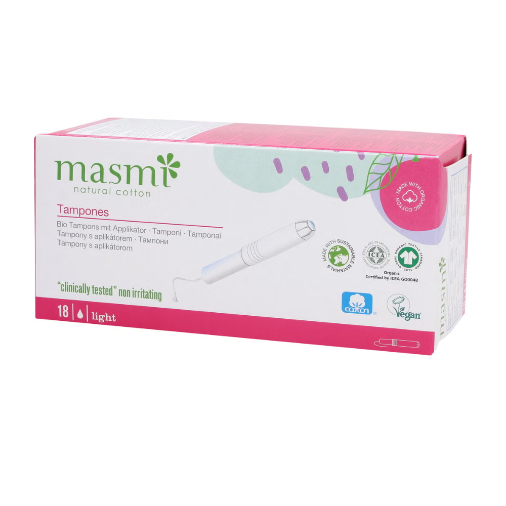 Masmi Tamponi in Cotone Bio + Applicatore, Mini (18 pezzi)