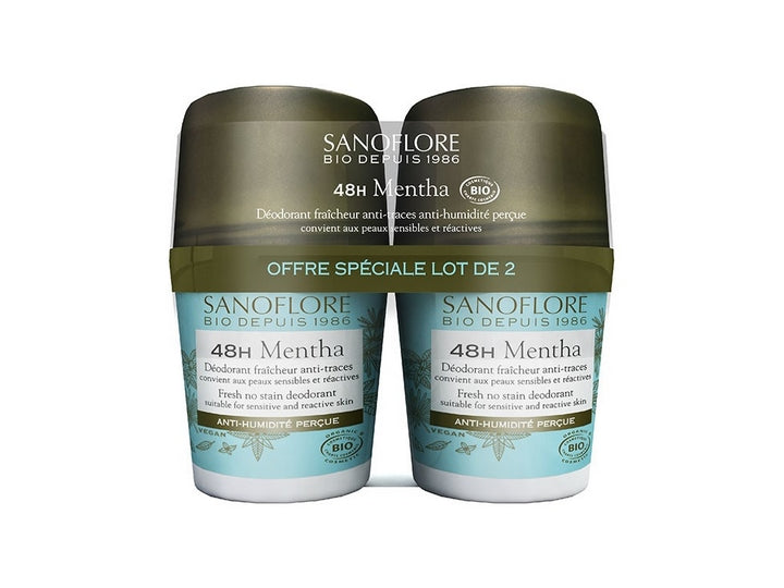 Sanoflore Deodorante Biglia 48h Mentha 2x50ml Lotto × 2