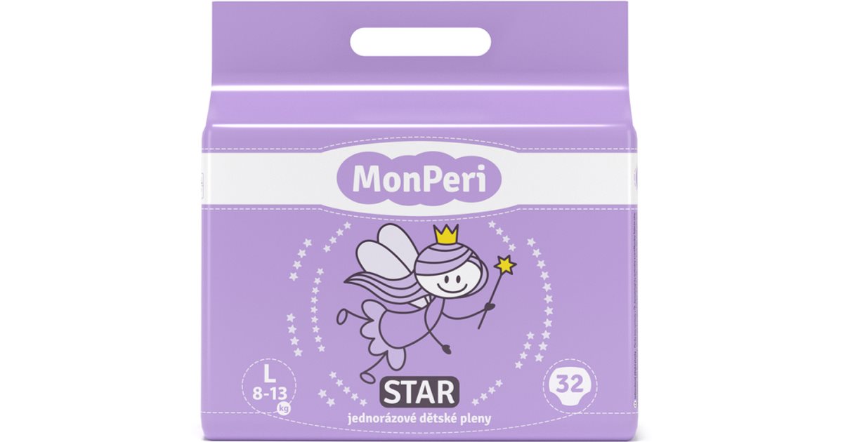 MonPeri Star: Pannolino Monouso Taglia L (8-13 kg, 32 kg)