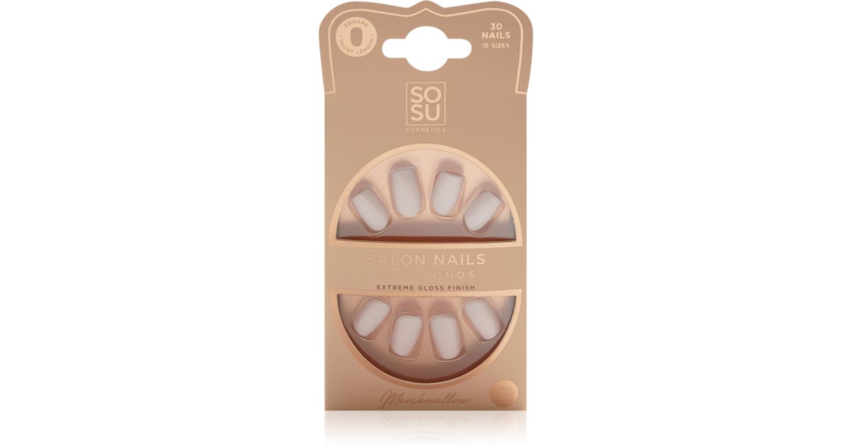 SOSU Cosmetics Salon: Unghie Finte Colore Marshmallow - Set da 30 Pezzi