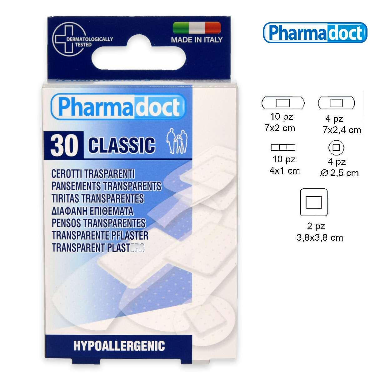 Pharmadoct: Assortimento di Cerotti Trasparenti - 30 Pezzi