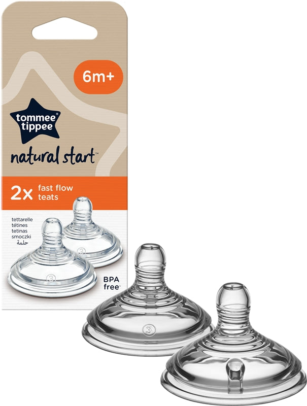 Tommee Tippee Natural Start: Tettarella Anti-Coliche Flusso Veloce - 6 Mesi+ (2 Pezzi)