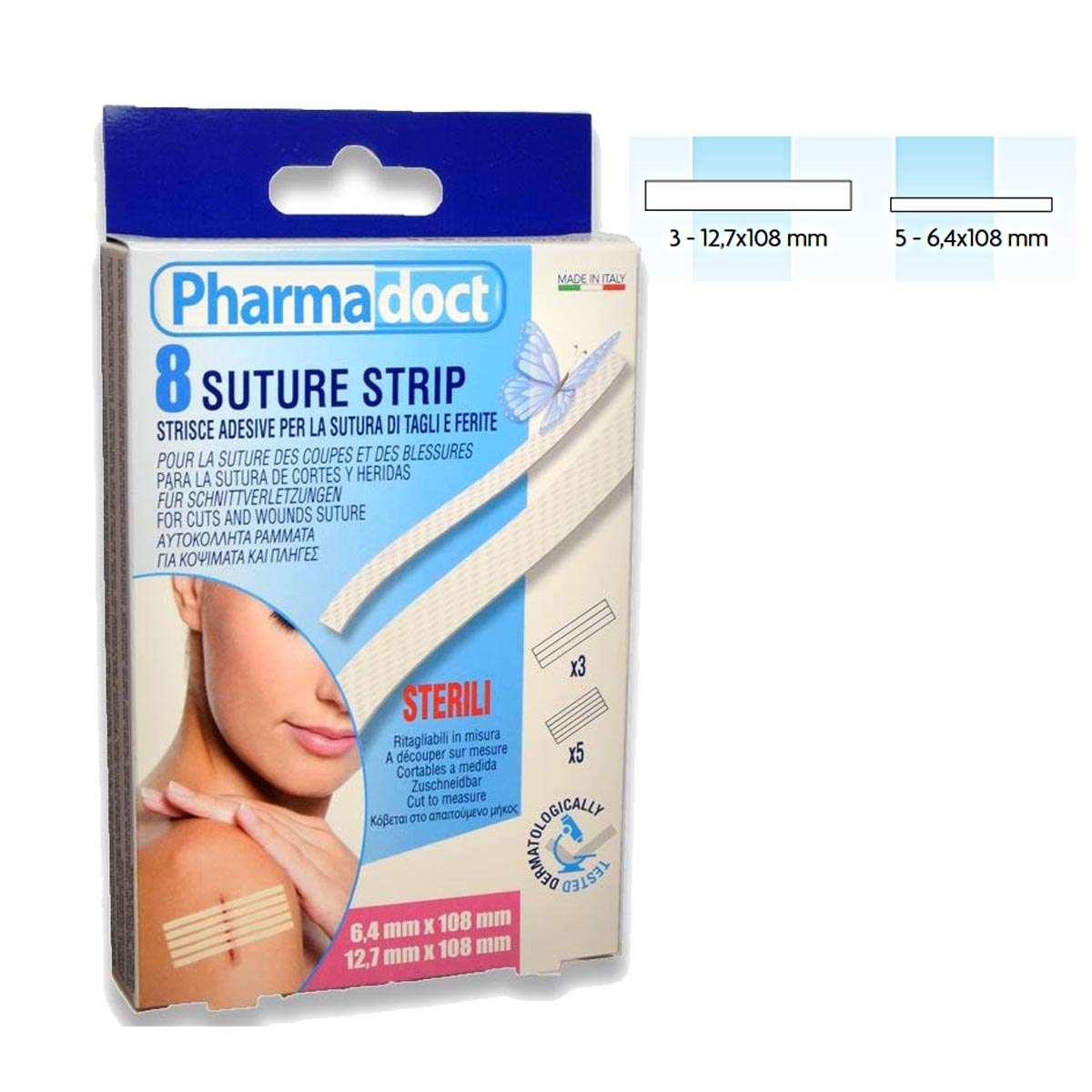 Pharmadoct: Cerotti Speciali per Sutura Sterili - 8 Pezzi