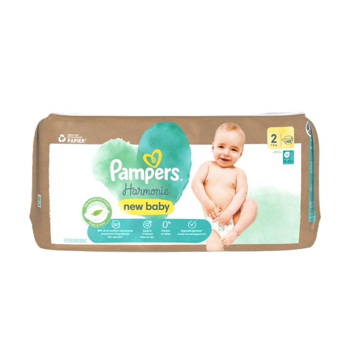 Pampers Harmonie New Baby Pack Standard eco Taglia 2 (4-8kg) 48 pannolini