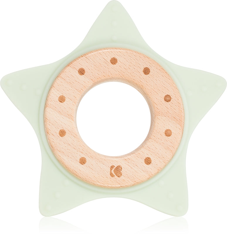 Kikkaboo Stella Dentaruolo in Silicone e Legno - Colore Menta