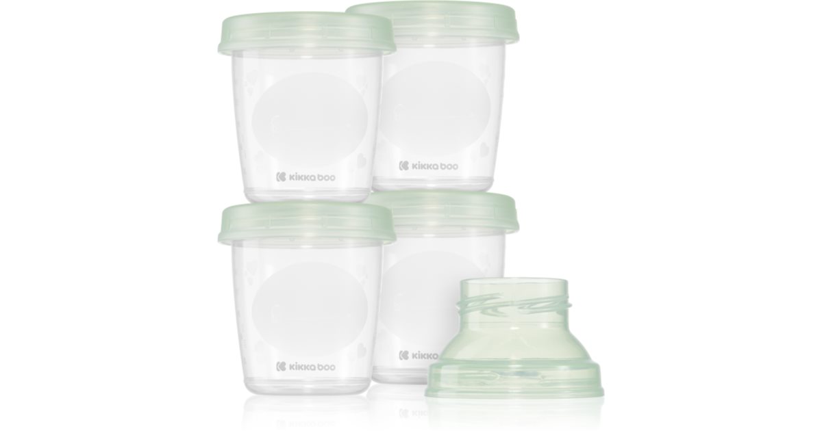 Kikkaboo: Contenitori per Latte 4x180ml - Fragranza Menta