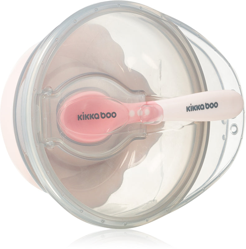 Kikkaboo Ciotola Rosa con Cucchiaino e Tappo - Set da 4