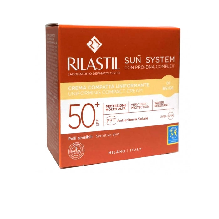 Rilastil Sun System Uniform Crema Compatta Spf50+ Tonalità 01 Beige 10