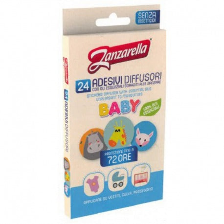 Zanzarella 24 Adesivi Diffusori Baby: Protezione 72 Ore