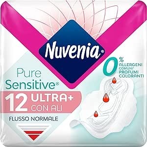 Nuvenia Assorbente Pure Sensitive Ultra Con Ali - Confezione 12 Pezzi