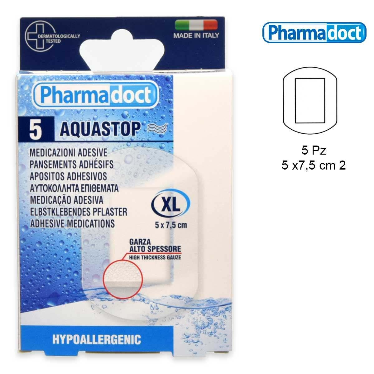 Pharmadoct Cerotti Trasparenti Alta Protezione - 5 Pezzi (7,5 x 5 cm)