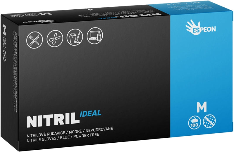 Espeon Nitril Ideal3 Blue Guanti Nitrile Senza Polvere Taglia M - 100 Pezzi