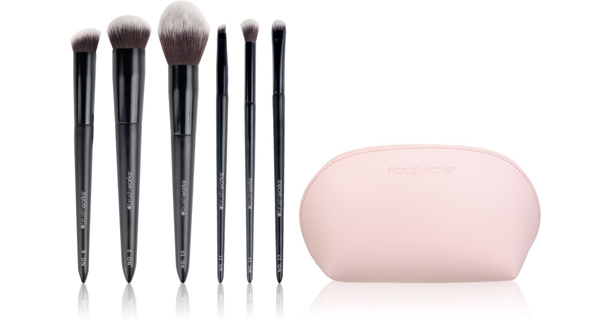 Brushworks Essentials Makeup Brush Set Complexion Set Di Pennelli Con