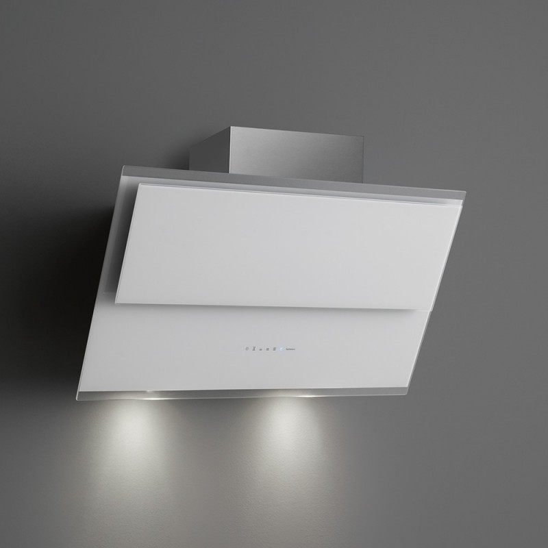 Cappa Falmec Cappa A Parete Verso NRS Finitura Vetro Bianco Da 90 Cm