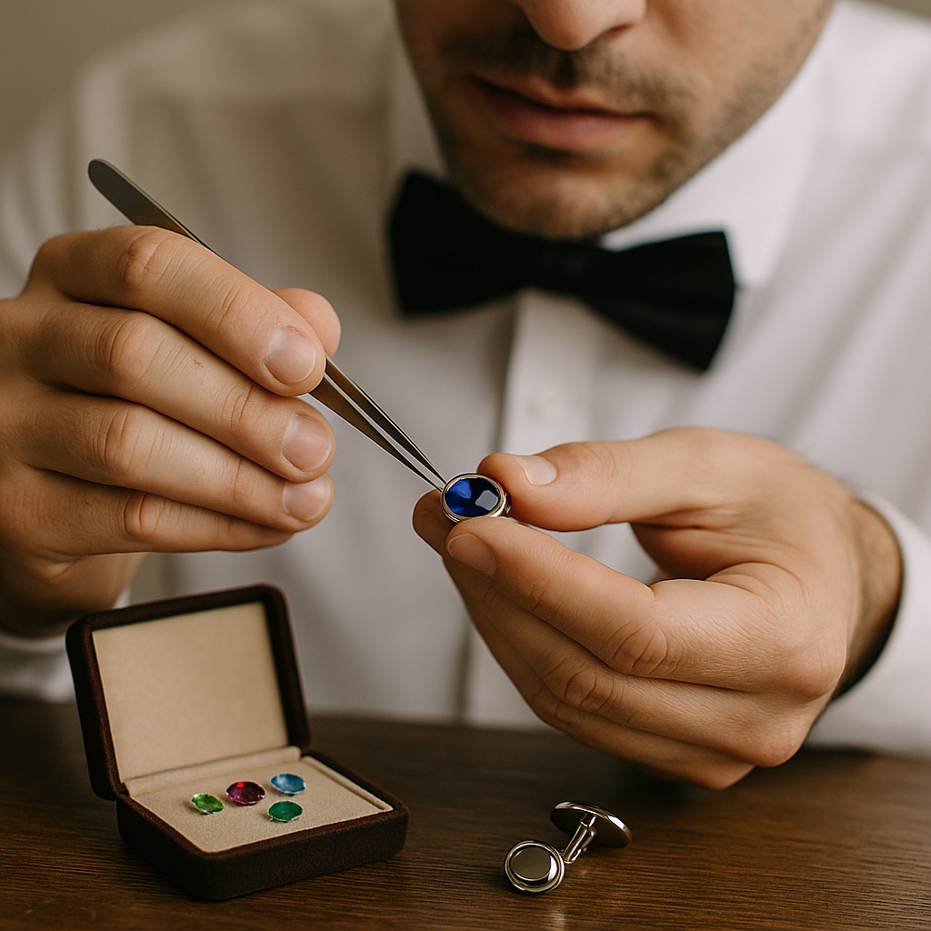 Gemme e dettagli: personalizzare i gemelli da sposo