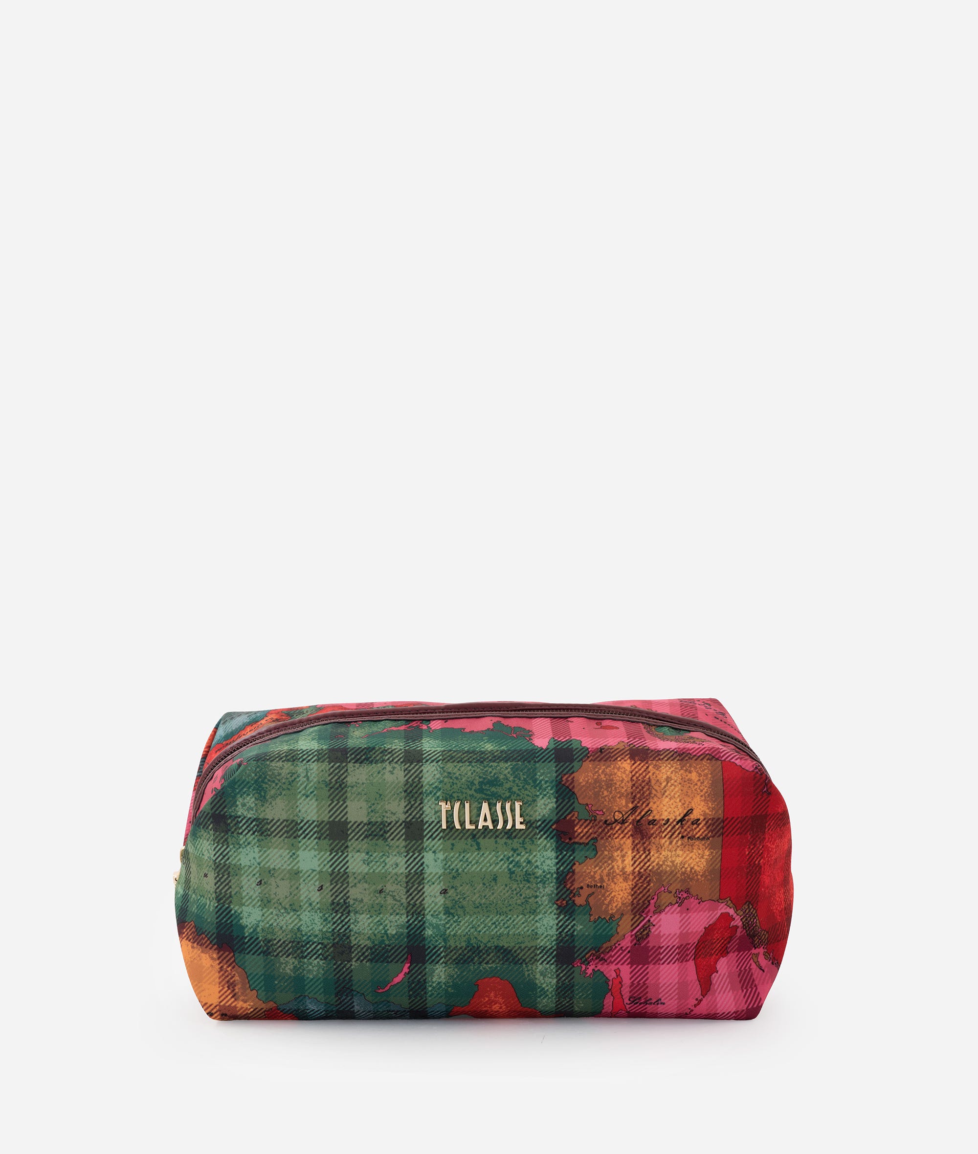 Beauty squadrato grande in tela Geo Tartan Fuxia