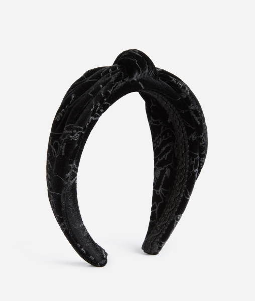 Cerchietto in velluto Geo Filetto Nero