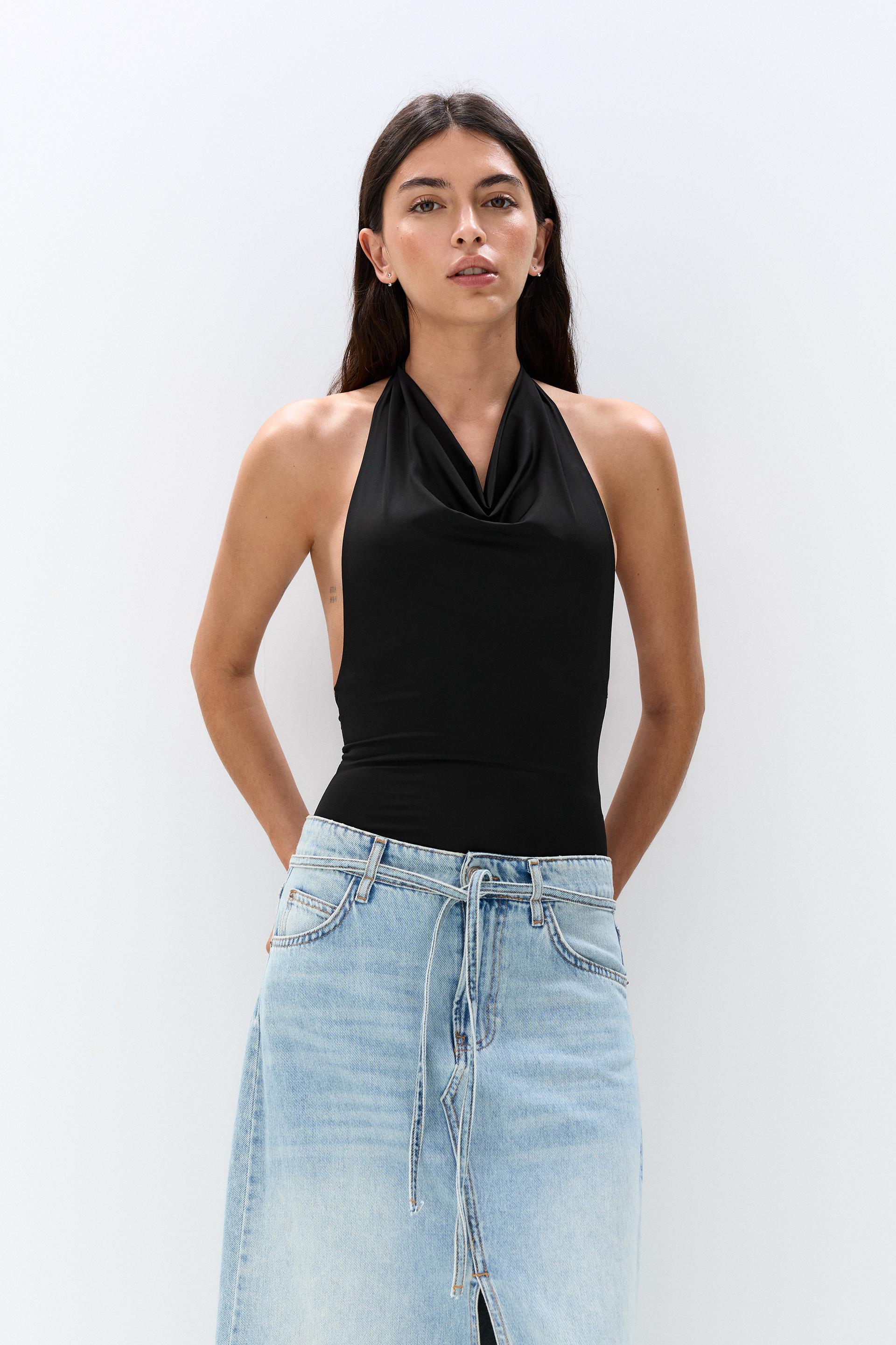 Body Poliammide Scollatura Drappeggiata